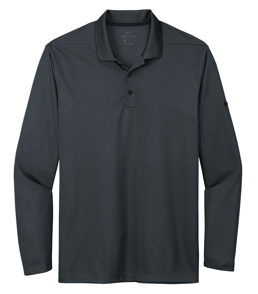 Nike Anthracite Long Sleeve Custom Polo Shirt - Hermes Printing