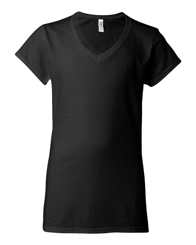 Black Color Custom V-neck women's T-shirt Printing Hermes Printing