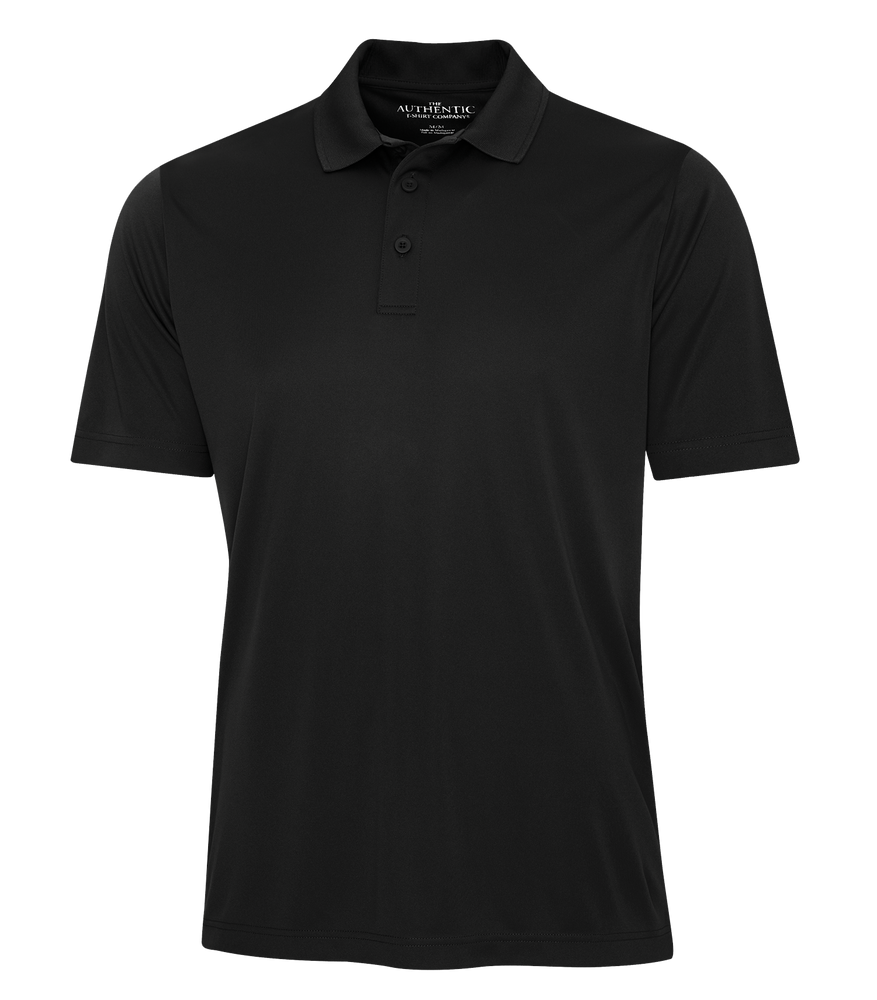 Black Performance Custom Polo Shirt Promotional Hermes Printing at Montreal