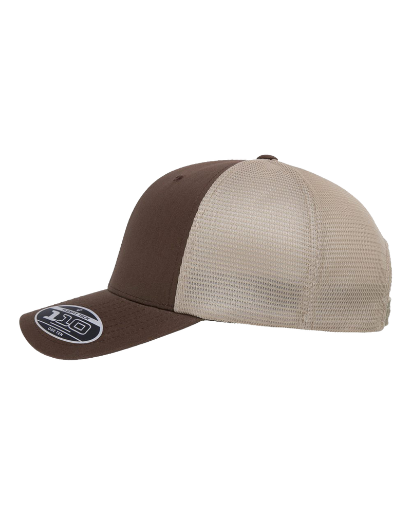 Brown and Khaki Flexfit Custom Hats Embroidery Hermes Printing Montreal