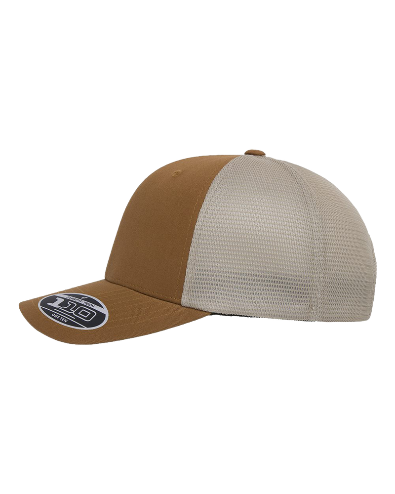 Caramel and Khaki Flexfit Custom Hats Embroidery Hermes Printing Montreal