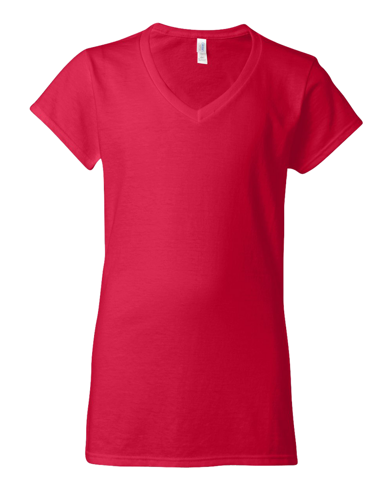 Red Color Custom V-neck women's T-shirt Printing Hermes Printing