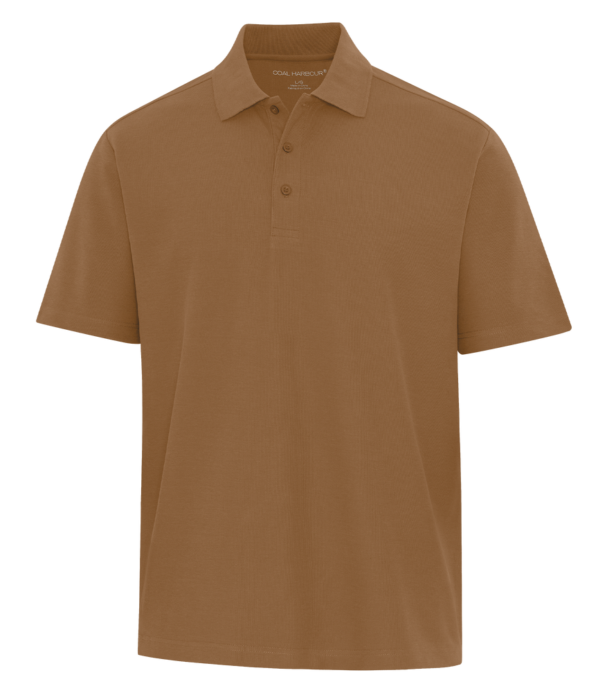 Brown Custom Polo with Embroidery and Print Logo Hermes Printing at Montreal