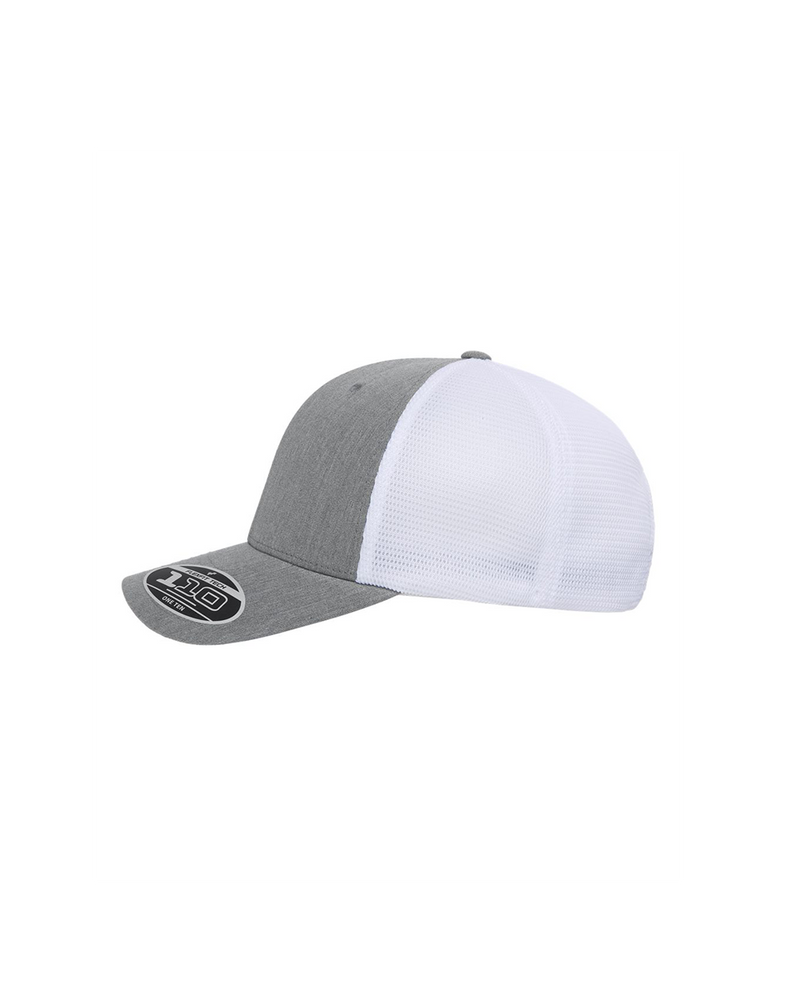 Heather Grey and White Flexfit Custom Hats Embroidery Hermes Printing Montreal