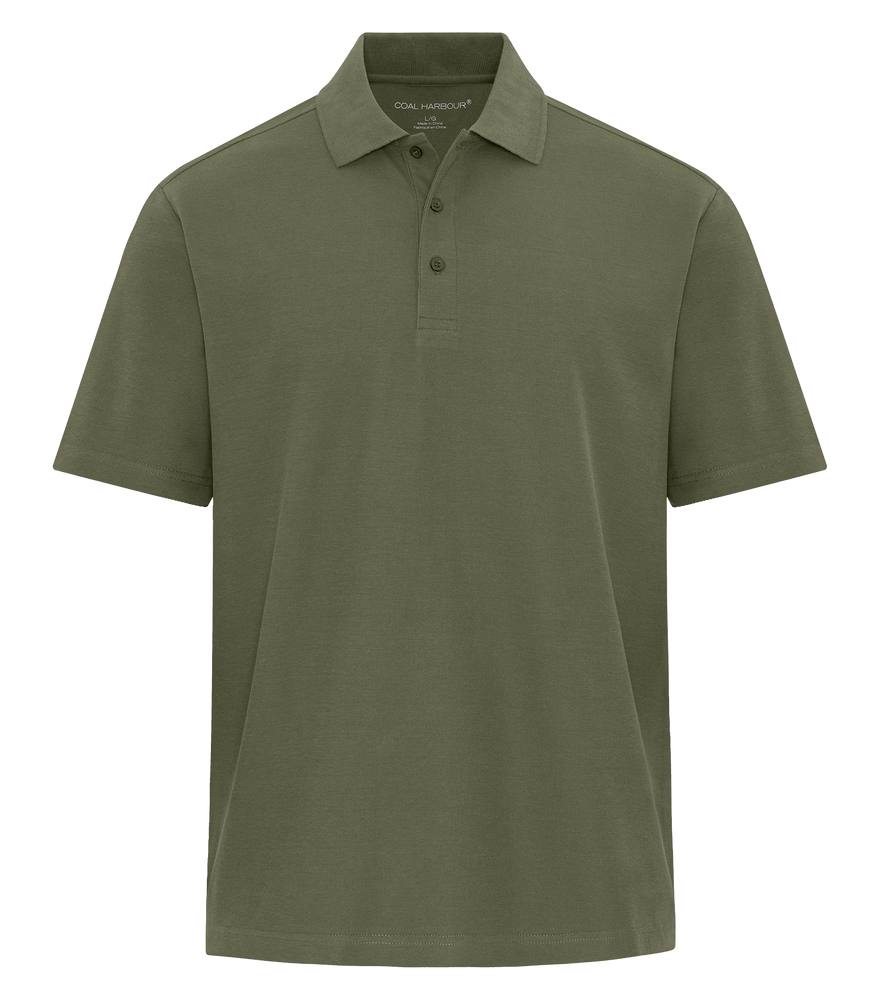 Military Green Custom Polo with Embroidery and Print Logo Hermes Printing at Montreal