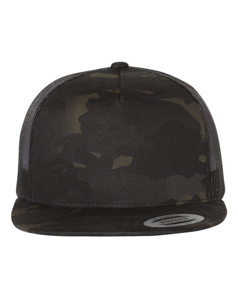 Camouflage with Black color Custom Trucker Cap and Hat - Hermes Printing imprimerie at Montreal