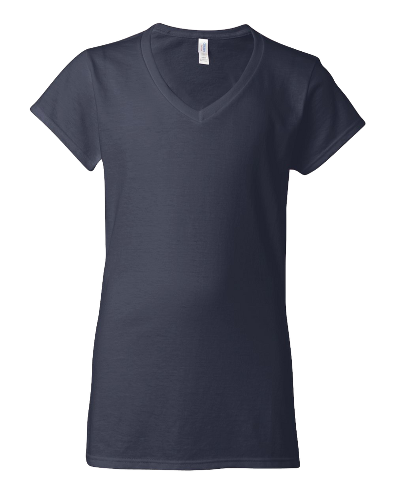 Navy Color Custom V-neck women's T-shirt Printing Hermes Printing