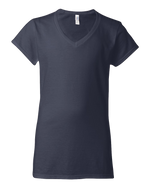 Navy Color Custom V-neck women's T-shirt Printing Hermes Printing