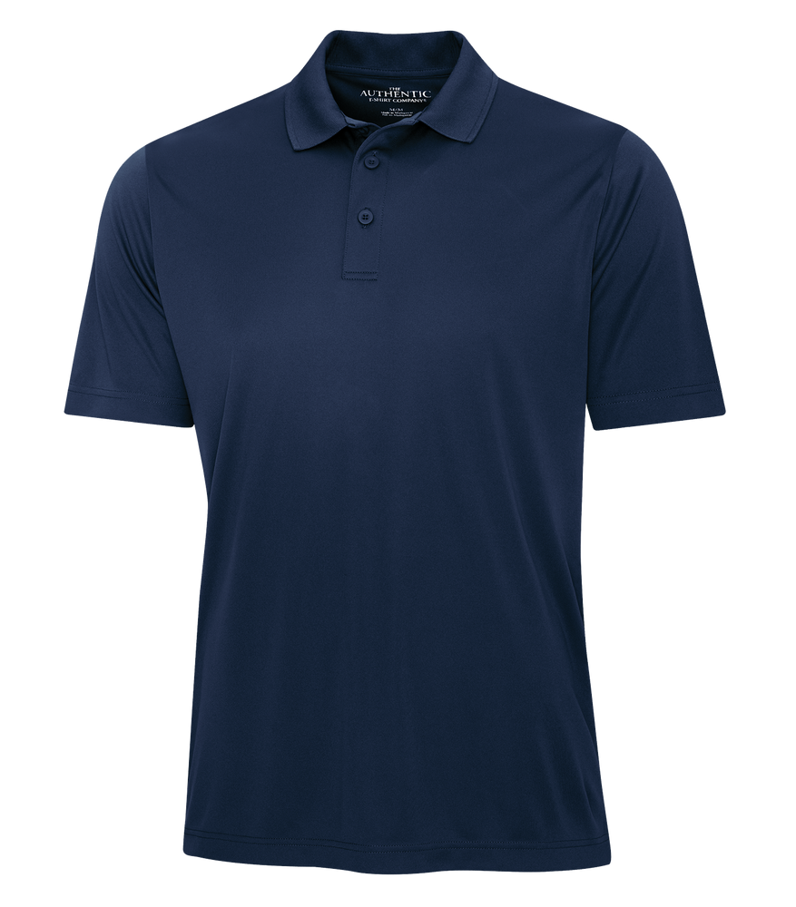 Navy Blue Performance Custom Polo Shirt Promotional Hermes Printing at Montreal