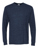 Vintage Heather Navy Promotional Custom Long Sleeve T-shirt Hermes Printing Montreal