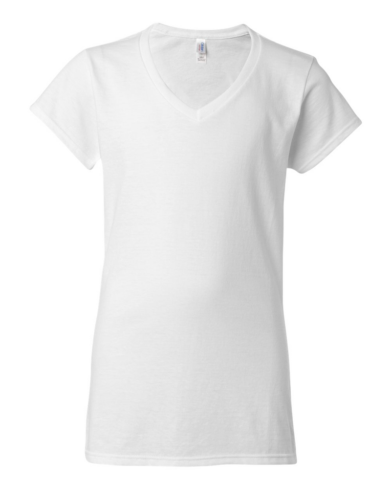 White Color Custom V-neck women's T-shirt Printing Hermes Printing