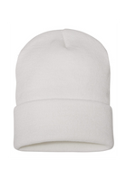 White Color Custom Beanie Toque Embroidered Hermes Printing Montreal