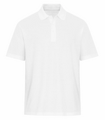 White Custom Polo with Embroidery and Print Logo Hermes Printing at Montreal