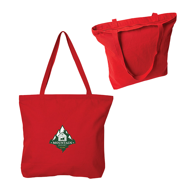 Custom Printing Tote Bag Cotton with Zipper Size: (18"x15.5"x4"D) $8.35 - $13.21