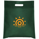 Cut-out Handle Non Woven Green Tote Bag 
