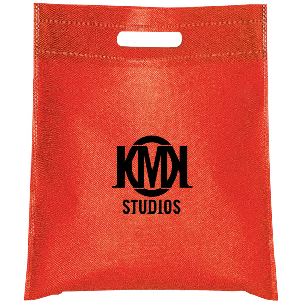 Cut-out Handle Non Woven Red Tote Bag