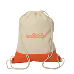 Orange Custom Promotional Drawstring Bag Hermes Printing