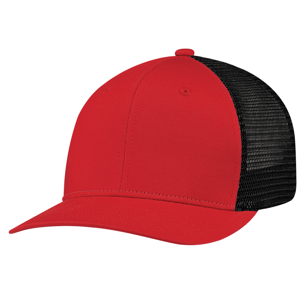 Red / Black Custom Snapback Trucker Hat Hermes Printing
