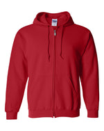 Gildan Full-Zip Red Hooded  Sweatshirt 