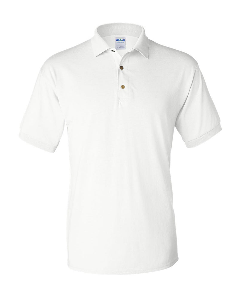 (White) Gildan Dryblend Jersey Sport Shirt Polo