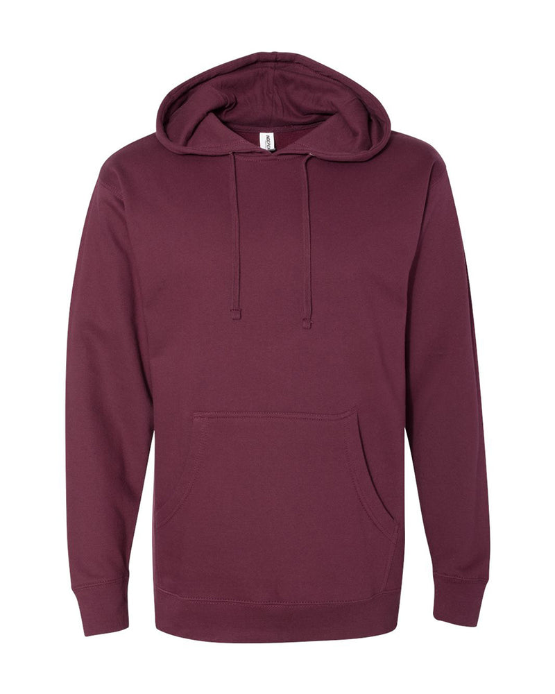 (Maroon) Independent Trading Co Midweight Hooded Sweatshirt