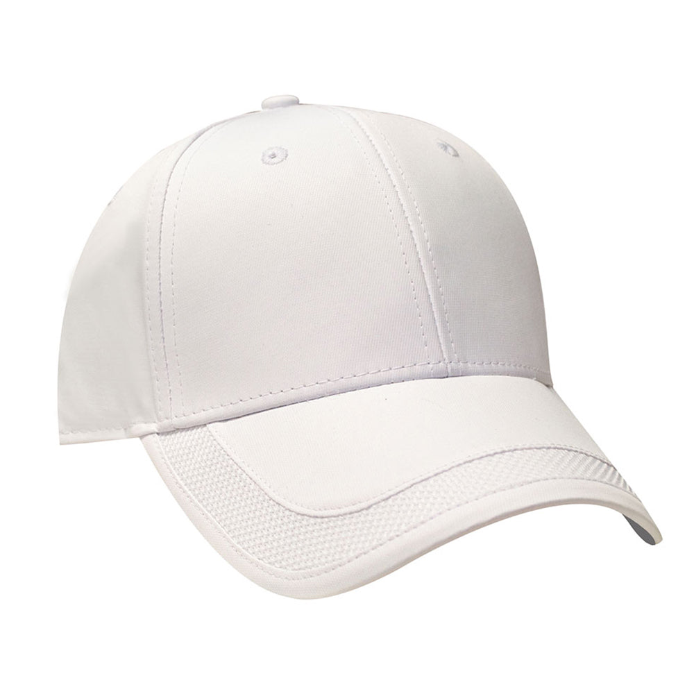 (WHITE) Structured Cap with matching mesh insert on peak