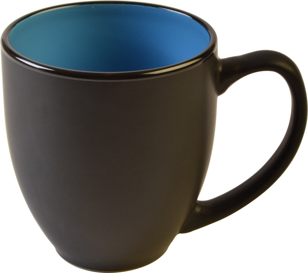 Bistro Ceramic Black & Blue  Mug 16 Oz.