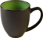 Bistro Ceramic Black & Green  Mug 16 Oz.