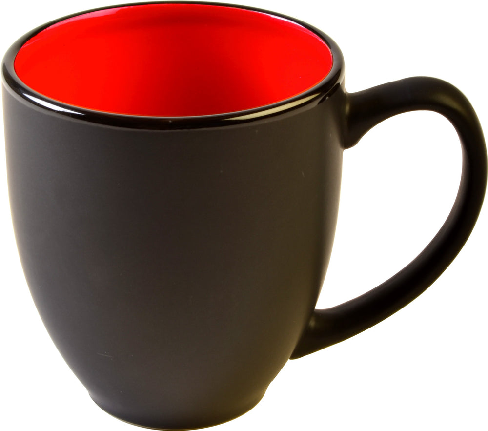 Bistro Ceramic Black & Red  Mug 16 Oz.
