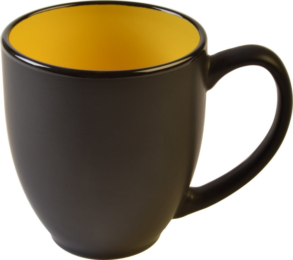 Bistro Ceramic Black & Yellow  Mug 16 Oz.